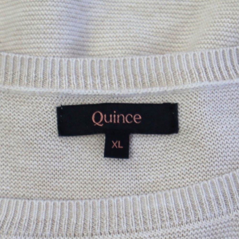 Quince Organic Cotton Cashmere Blend Dolman Sleeve Sweater Beige XL - Picture 7 of 8